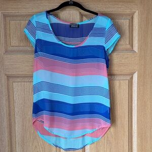 Papermoon Blue and Pink Striped Top